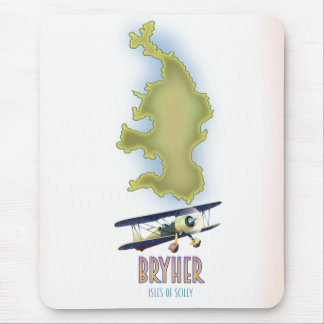 Alfombrilla De Ratón Bryher islas Sorlingas mapa