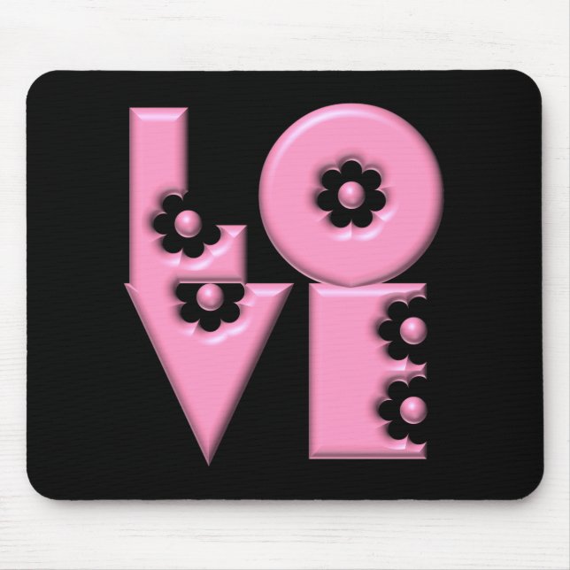 Alfombrilla De Ratón Bubblegum Pink 3D LOVE Square (Frente)