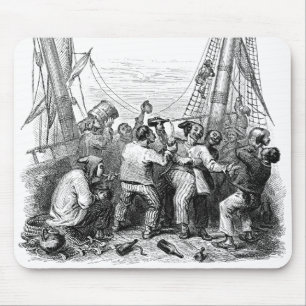 Alfombrilla De Ratón Bucaneros antiguos y un barco pirata naufragado
