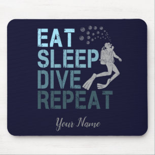 Alfombrilla De Ratón Buceo Scuba Comer Sueño Buceo Repetir diciendo