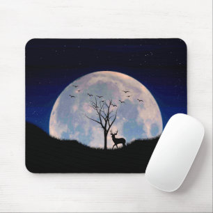 Alfombrilla De Ratón Buck con gran rack contra la luna llena