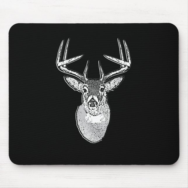 Alfombrilla De Ratón Buck on Bold Black White Tail Deer (Frente)
