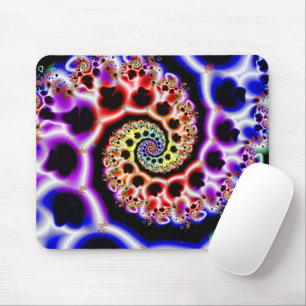 Alfombrilla De Ratón Bucles de frutas Arte fractal arcoiris