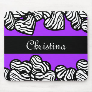 Alfombrilla De Ratón Buda de corazones de cebra