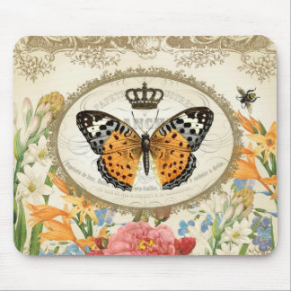 Alfombrilla De Ratón Buda de mariposa chic vintage