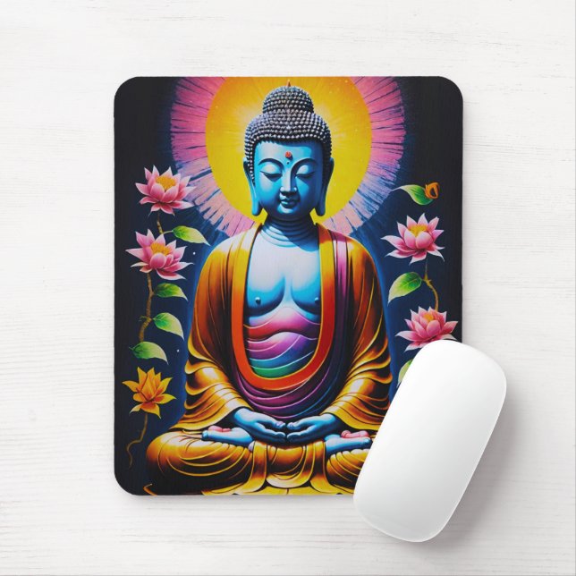 Alfombrilla De Ratón Buda - Mindfulness Florido (Con ratón)