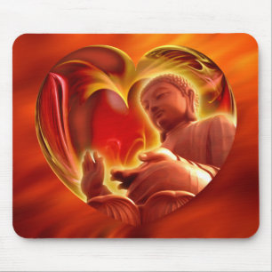 Alfombrilla De Ratón BUDDHA Heart rojo fuego
