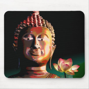 Alfombrilla de ratón Buddha y Loto florecido