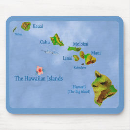 Alfombrilla De Ratón Budilla del mapa de la isla de Hawái