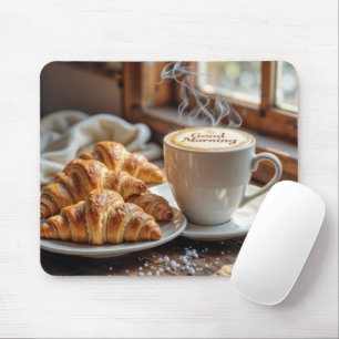 Alfombrilla De Ratón Buenos Días Café Con Croissants