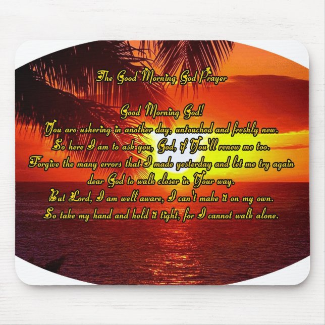 Alfombrilla De Ratón Buenos días, oración de dios (Frente)