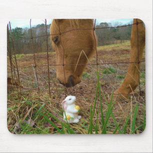 Alfombrilla De Ratón Buey y flor de primavera Bunny