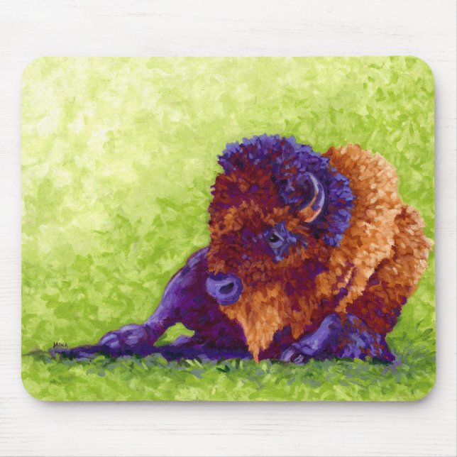 Alfombrilla De Ratón Búfalo púrpura (Frente)