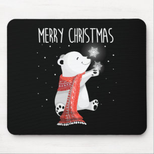 Alfombrilla De Ratón Bufanda de oso polar lindo Feliz Navidad Xmas Fies