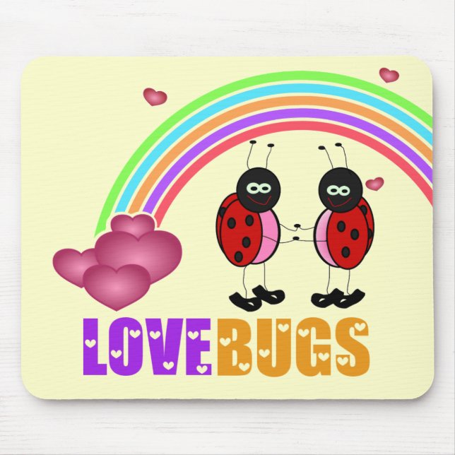 Alfombrilla De Ratón Bugs de amor El día de San Valentín Mousepad (Frente)