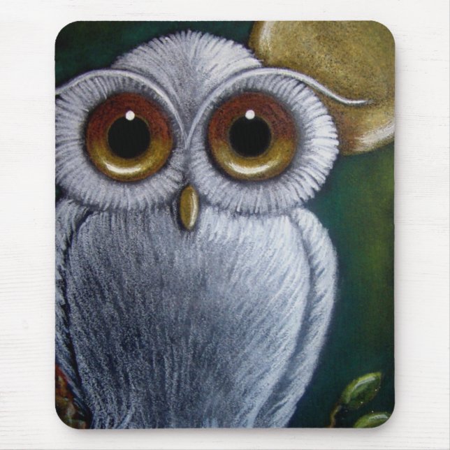 Alfombrilla De Ratón BÚHO BLANCO Mousepad de la FANTASÍA (Frente)