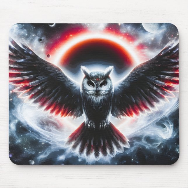 Alfombrilla De Ratón Búho Celestial Cósmico Místico (Frente)
