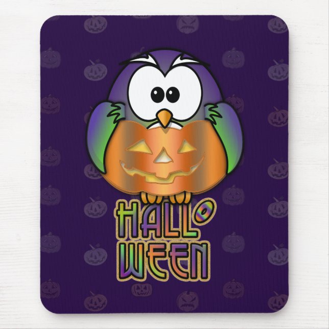 Alfombrilla De Ratón búho de calabaza (Frente)