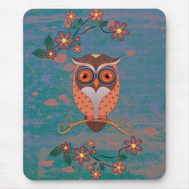 Alfombrilla De Ratón Búho del verano, Mousepad (Frente)