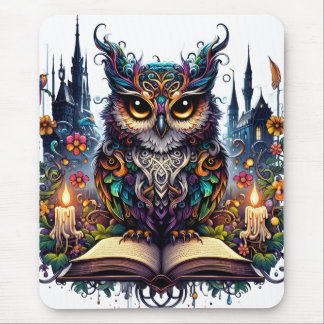 Alfombrilla De Ratón Búho Mágico Bibliotecario
