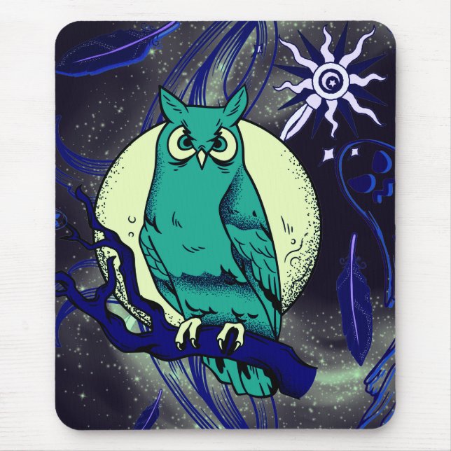 Alfombrilla De Ratón Búho y fantasma (Frente)