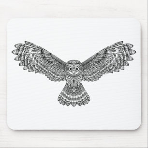 Alfombrilla De Ratón Búho Zendoodle del vuelo