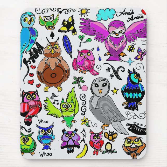 Alfombrilla De Ratón Búhos (Frente)