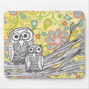Alfombrilla De Ratón Búhos 03 Mousepad