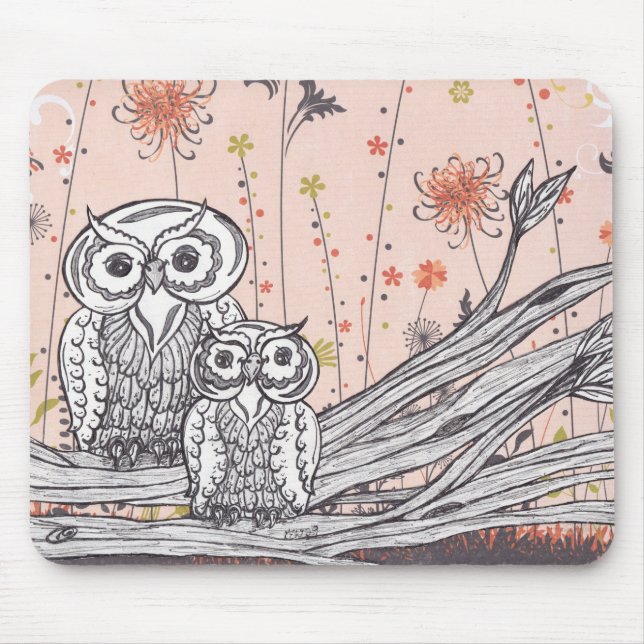 Alfombrilla De Ratón Búhos 15 Mousepad (Frente)