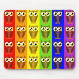 Alfombrilla De Ratón Búhos Mousepad del arco iris