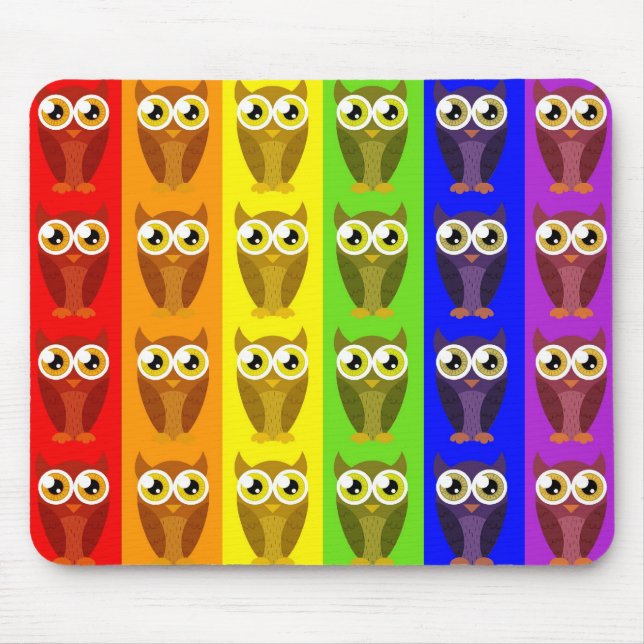 Alfombrilla De Ratón Búhos Mousepad del arco iris (Frente)
