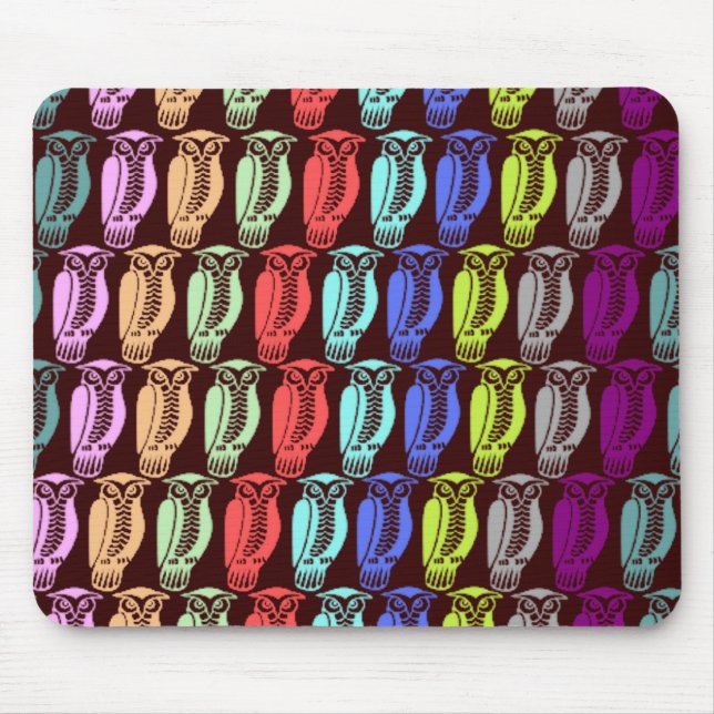 Alfombrilla De Ratón Búhos multicolores (Frente)