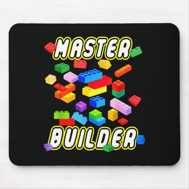 Alfombrilla De Ratón Building Bricks Master Builder Construction Block  (Frente)