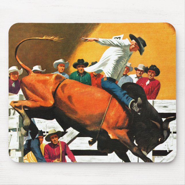 Alfombrilla De Ratón Bull Riding por Fred Ludekens (Frente)
