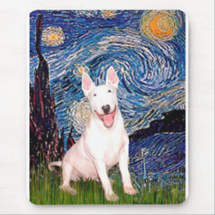Alfombrilla De Ratón Bull Terrier 4 - Noche estrellada (Vertical)