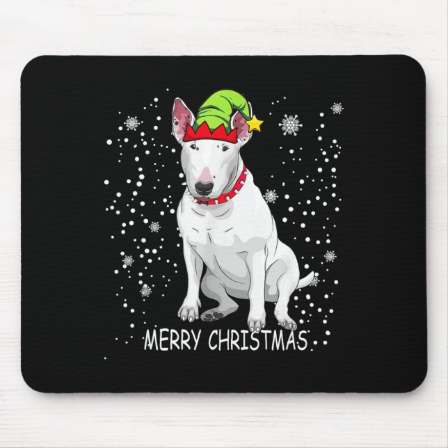 Alfombrilla De Ratón Bull Terrier Dog Tree Christmas Sweater Xmas Dogs  (Frente)