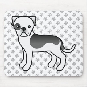 Alfombrilla De Ratón Bulldog Americano Cuyas Negro Cute Perro de Dibujo