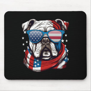Alfombrilla De Ratón Bulldog Americano Patriótico Amantes de Perros 4 d