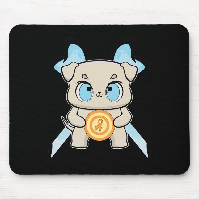 Alfombrilla De Ratón Bulldog Anime Pup Leukemia Conciencia (Frente)