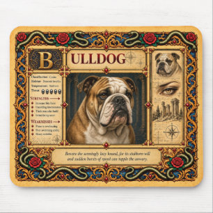 Alfombrilla De Ratón Bulldog, Arte de Bestiario Medieval