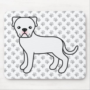 Alfombrilla De Ratón Bulldog blanco americano lindo perro caricaturista