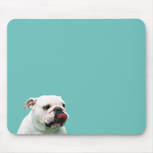 Alfombrilla De Ratón Bulldog blanco de perro lindo (Frente)