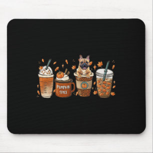 Alfombrilla De Ratón Bulldog Con Calabaza Spice Latte Cae Autum
