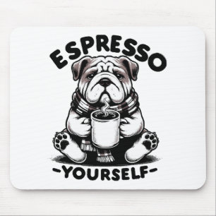 Alfombrilla De Ratón Bulldog con Espresso Caliente