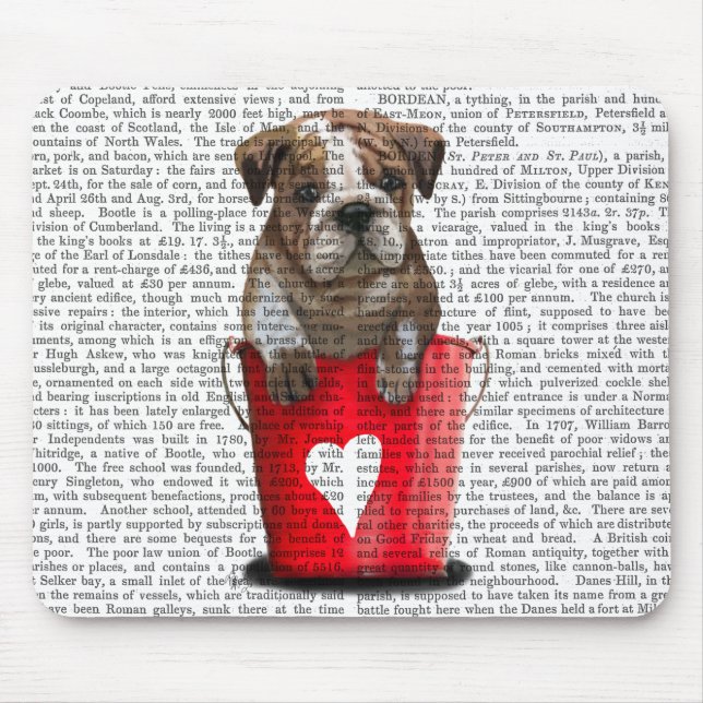Alfombrilla De Ratón Bulldog Cubo De Amor Rojo (Frente)