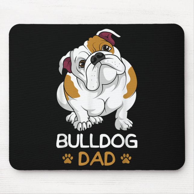 Alfombrilla De Ratón Bulldog Dad Divertido Bulldog Inglés Dueño De Perr (Frente)
