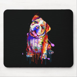 Alfombrilla De Ratón Bulldog encantador arcoiris colores arte arte arte