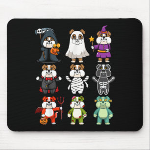 Alfombrilla De Ratón Bulldog Espeluznante Boo-Jee Horror Calabaza Bulld