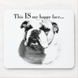 Alfombrilla De Ratón Bulldog Feliz Cara