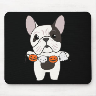 Alfombrilla De Ratón Bulldog Feliz Halloween Calabaza Perros Halloween